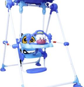 1st Step Swing With 3 Point Safety Harness And Adjustable Canopy Swings  (Blue)