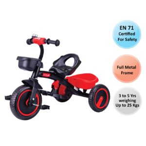 Luvlap joy tricycle with 2 position adjustable Seat (Red)