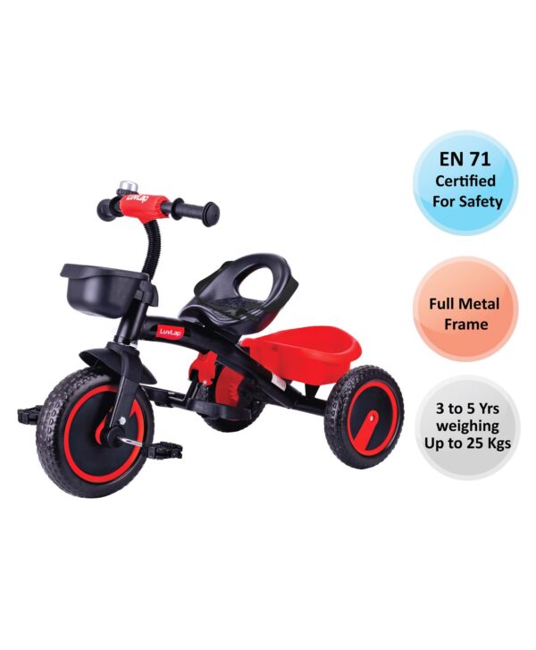Luvlap joy tricycle with 2 position adjustable Seat (Red)