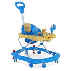 Luvlap Sunshine Baby Walker, Height Adjustable with Light & Music Toys, (Blue)