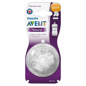 Avent natural 6m+ teats/nipple