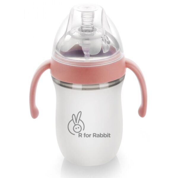 R For Rabbit – First Feed Silicon 160 ml Silicon Feeding Bottle(Pink)