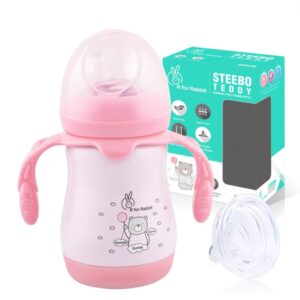 R For Rabbit – Steebo Teddy SS Feeding Bottle 210 ML  (Pink)