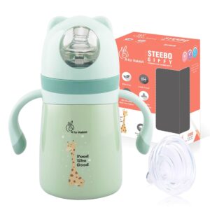 R For Rabbit –  Steebo Giffy SS Feeding Bottle 300 ML (Green)