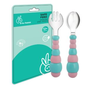 R For Rabbit – Safe Feed Stainless Steel Spoon (Blue)