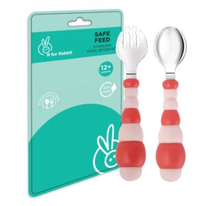 R For Rabbit – Safe Feed Stainless Steel Spoon (Pink)