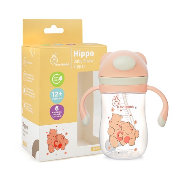 R For Rabbit – Hippo Baby Straw Sipper  (Yellow)
