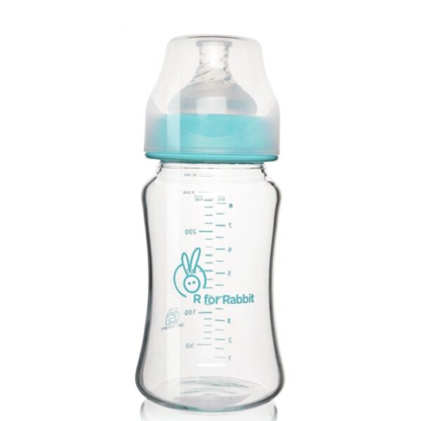 R For Rabbit – Glass Feeding Bottle 250 ml (Sea Green)