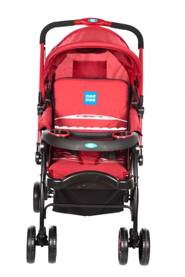 Mee Mee Advanced Baby Pram With Shock Absorber Wheels (red)