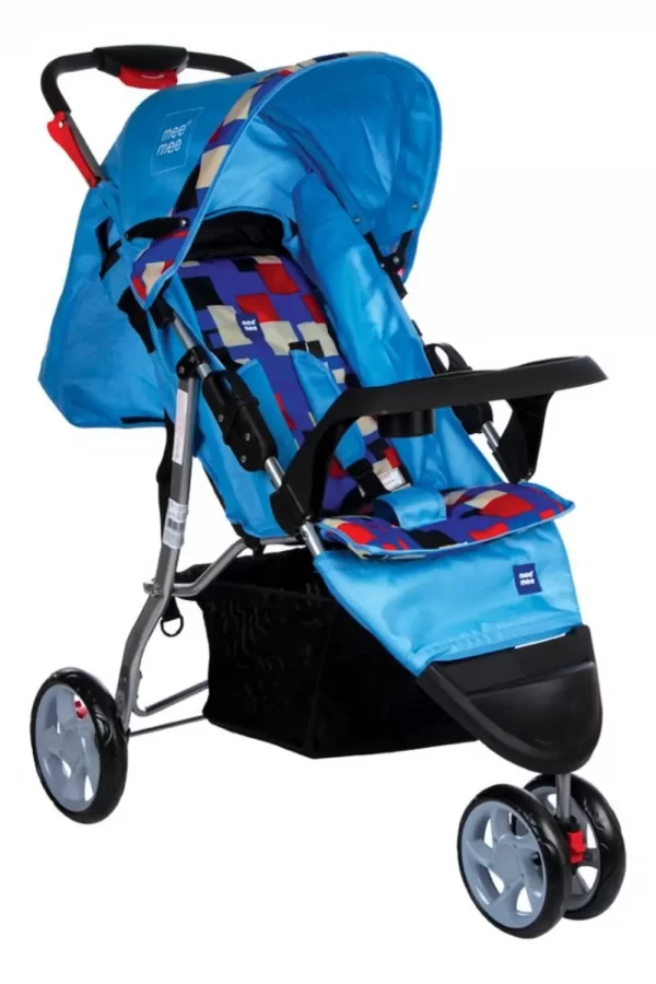 Mee Mee Easy To Push Baby Pram With Quick One-Hand Folding (blue)