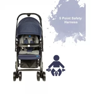 Mee Mee Easy To Push Baby Pram With Quick One-Hand Folding (dark blue)