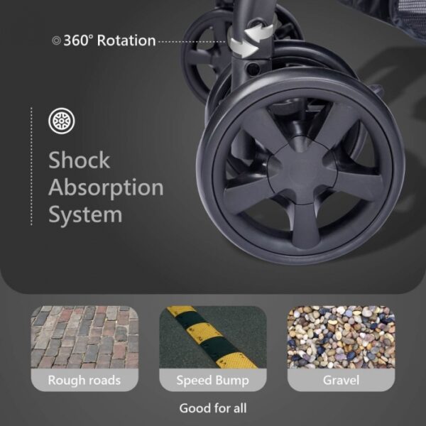 R For Rabbit –Cutie Pie Stroller (Black Grey) - Image 2