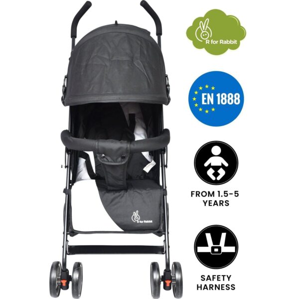 R For Rabbit – Twinkle Twinkle Stroller (Grey Black) - Image 2