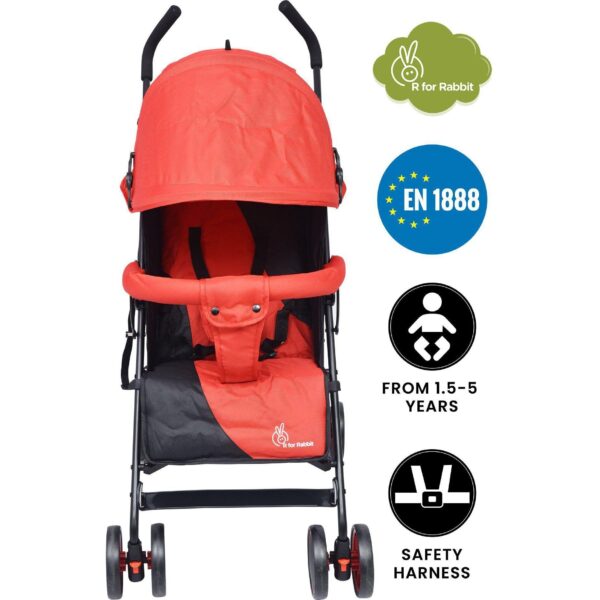 R For Rabbit – Twinkle Twinkle Stroller  (Red Black) - Image 2
