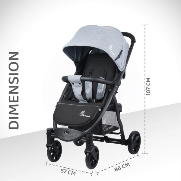 R For Rabbit – Falcon Flight Stroller (Grey Black) - Image 2
