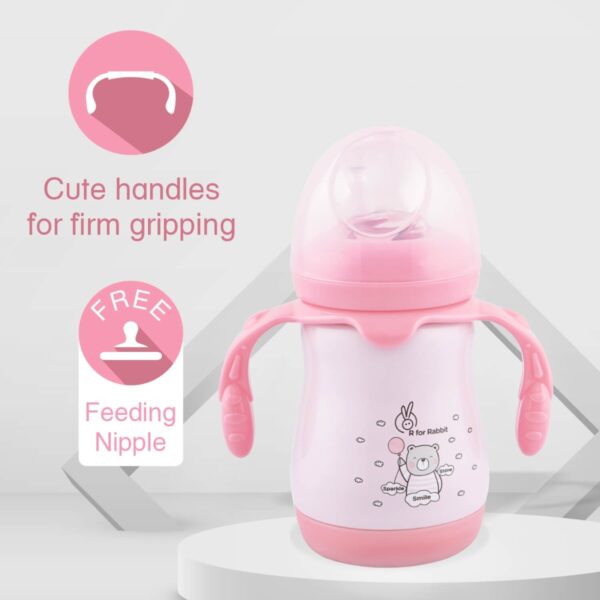 R For Rabbit – Steebo Teddy SS Feeding Bottle 210 ML  (Pink) - Image 2