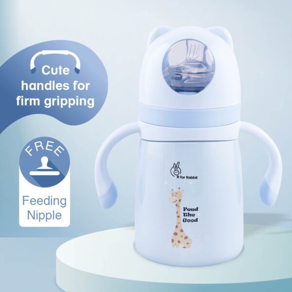 R For Rabbit –  Steebo Giffy SS Feeding Bottle 300 ML (Blue) - Image 2