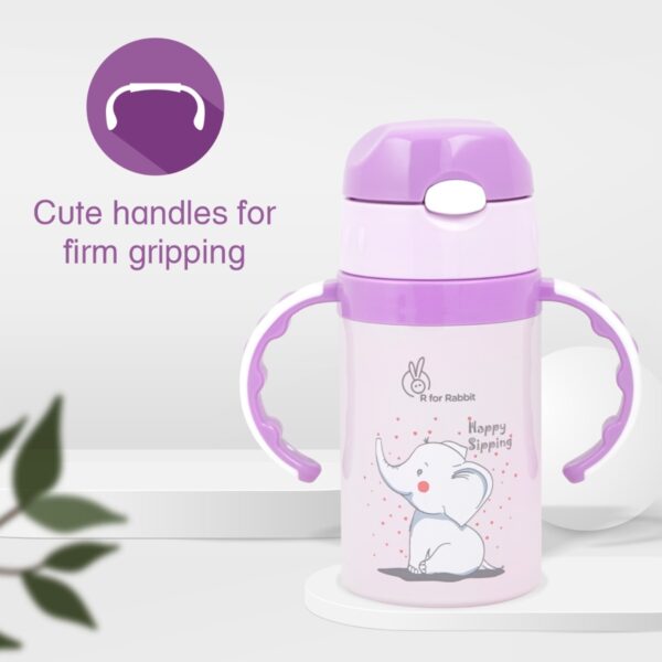 R For Rabbit –  Steebo Elephant SS Feeding Bottle 300 ML (Purple) - Image 2
