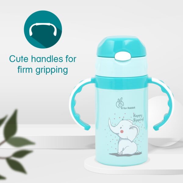 R For Rabbit –  Steebo Elephant SS Feeding Bottle 300 ML  (Blue) - Image 2