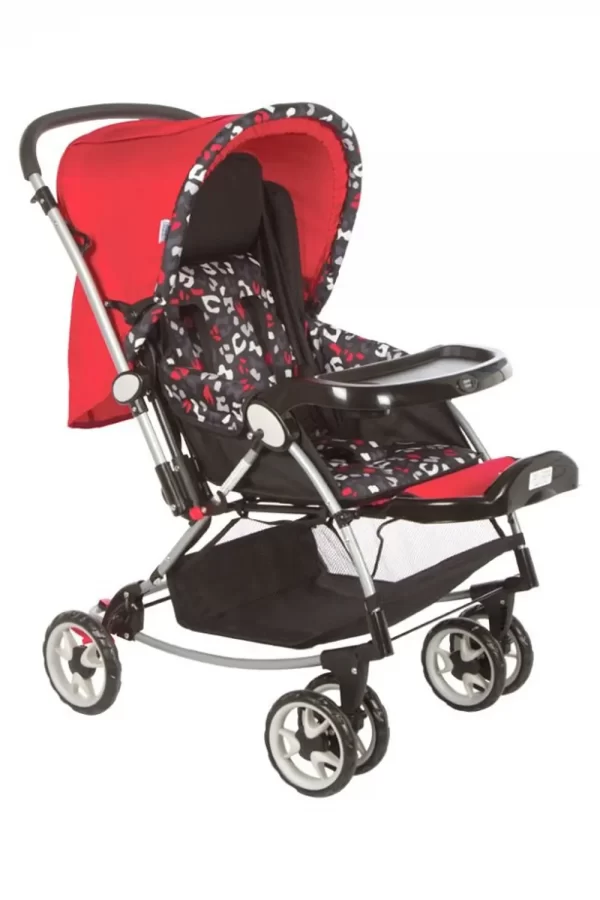 Mee Mee Baby Pram With Rocker And 3 Seating Positions  (red printed)