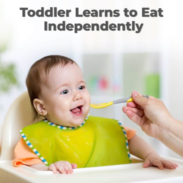 R For Rabbit – Safe Feed Flexi Spoon Set  (Yellow Grey) - Image 2