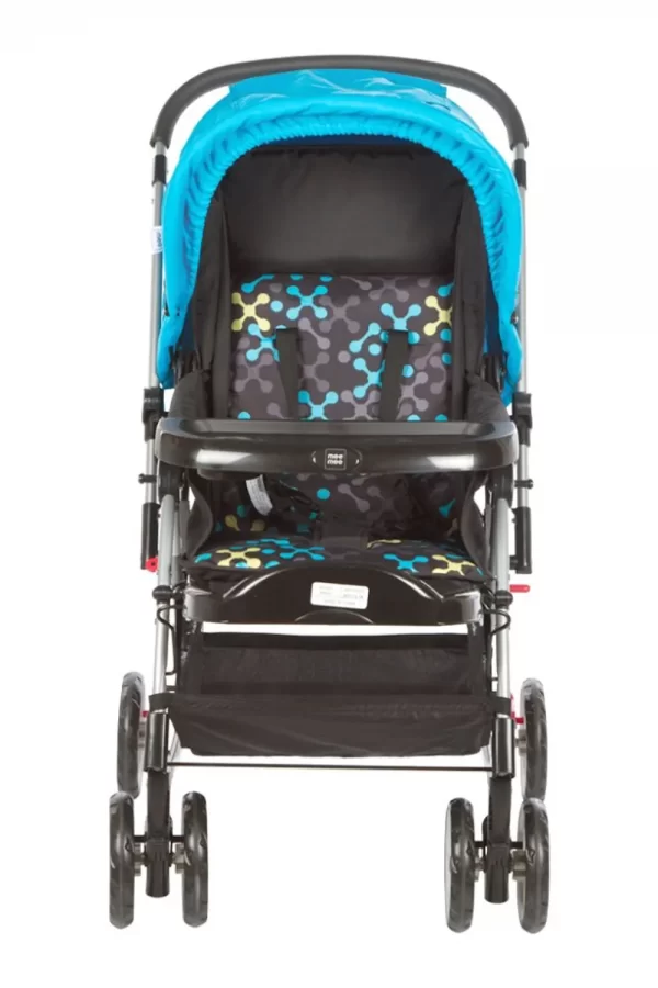Mee Mee Baby Pram With Rocker And 3 Seating Positions  (blue printed)