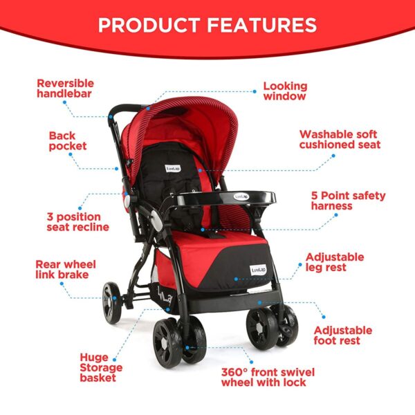 Hokey Pokey Lite Stroller  (Red/Black) - Image 2