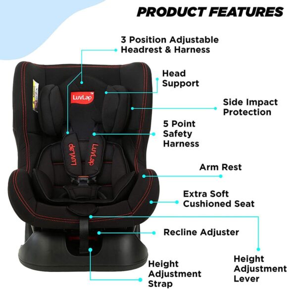 Sports Convertible Baby Car Seat (Black) - Image 2