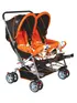 Mee Mee Comfortable Twin Baby Pram With 3 Seating Position (orange printed)