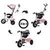 R For Rabbit – Tiny Toes Sportz Tricycle (Pink Grey) - Image 3