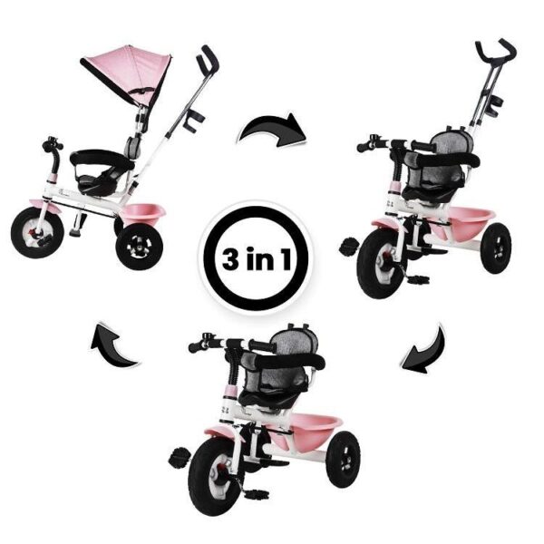 R For Rabbit – Tiny Toes Sportz Tricycle (Pink Grey) - Image 3