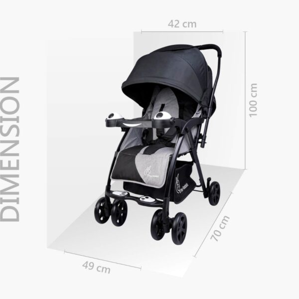 R For Rabbit –Cutie Pie Stroller (Black Grey) - Image 3