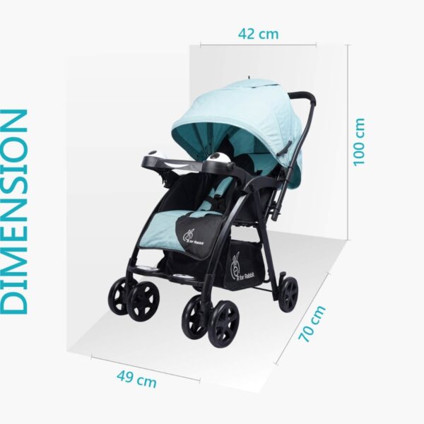 R For Rabbit –Cutie Pie Stroller  ((Green Black) - Image 3