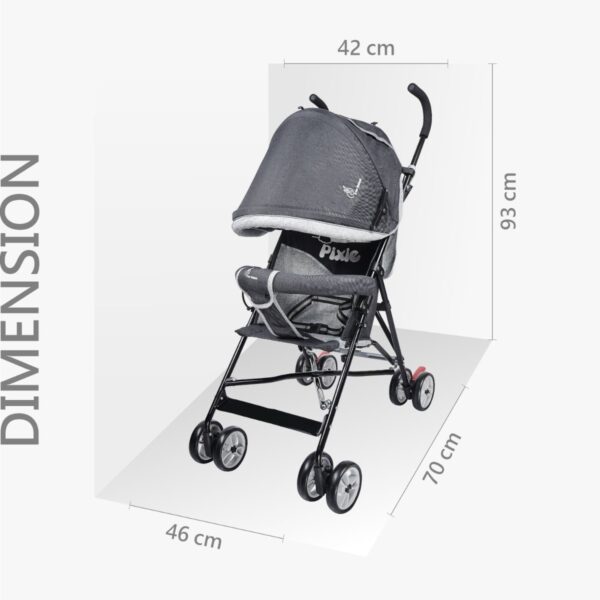 R For Rabbit – Pixie Buggy Stroller (Black Grey) - Image 3