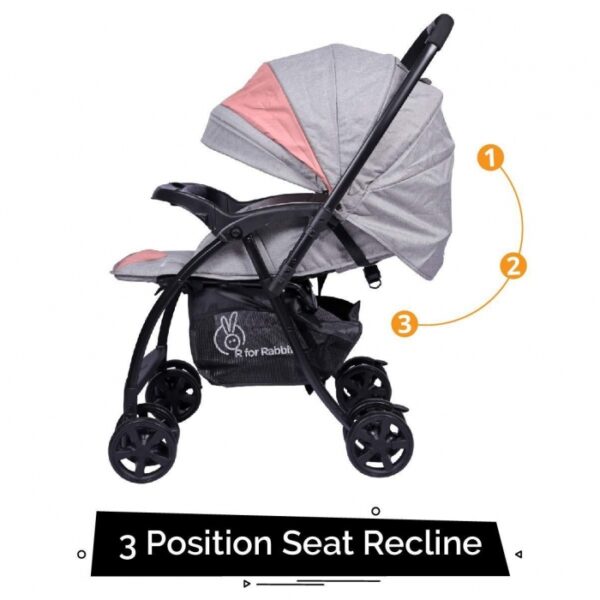 R For Rabbit – Sugar Pop Stroller (Pink Grey) - Image 3