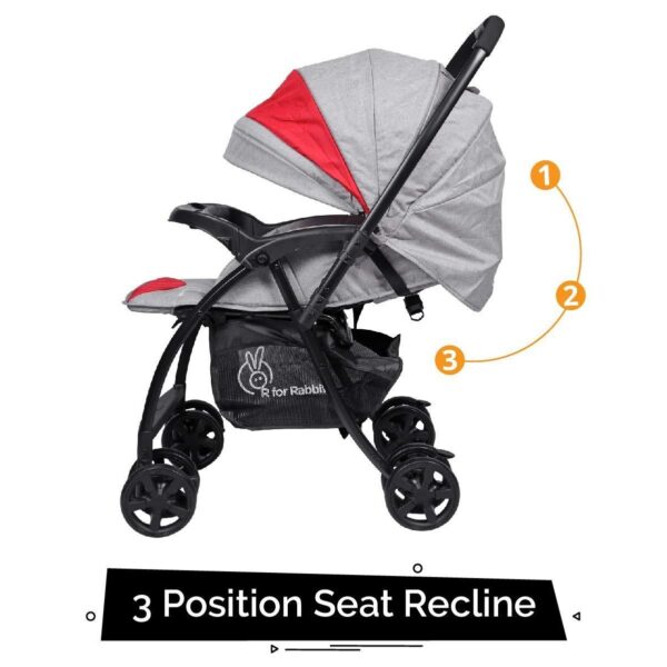 R For Rabbit – Sugar Pop Stroller (Red Grey) - Image 3