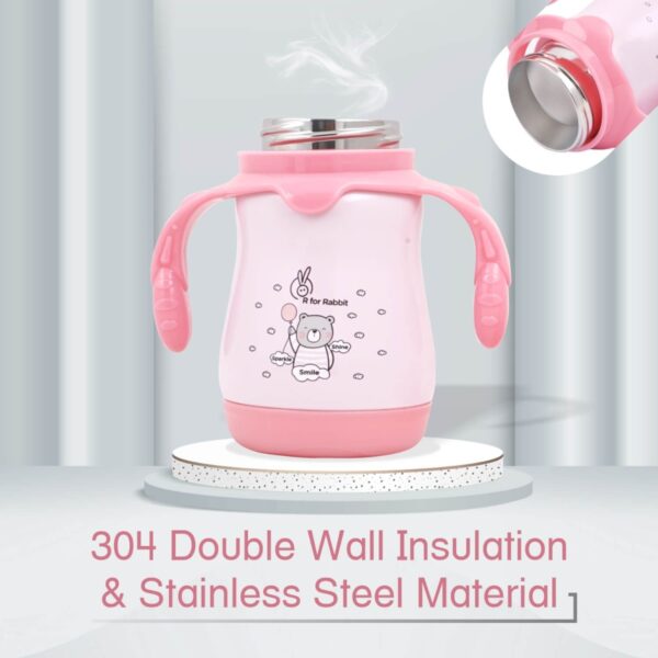 R For Rabbit – Steebo Teddy SS Feeding Bottle 210 ML  (Pink) - Image 3
