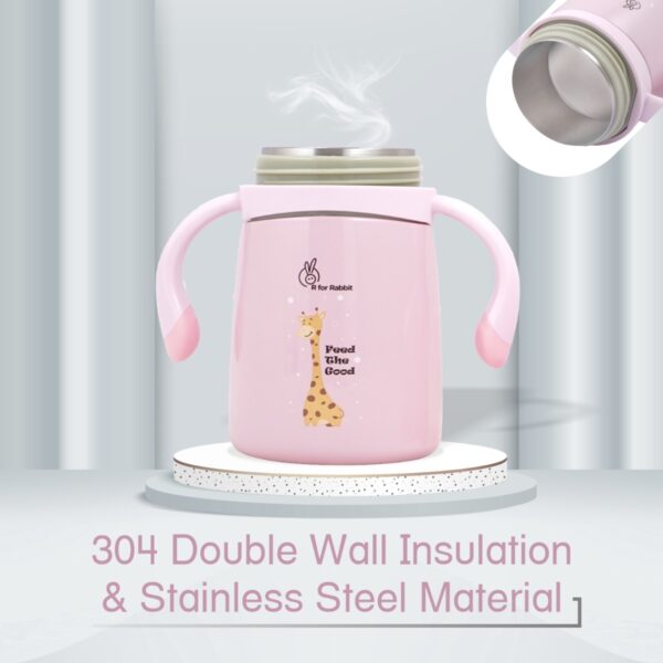 R For Rabbit –  Steebo Giffy SS Feeding Bottle 300 ML  (Pink) - Image 7