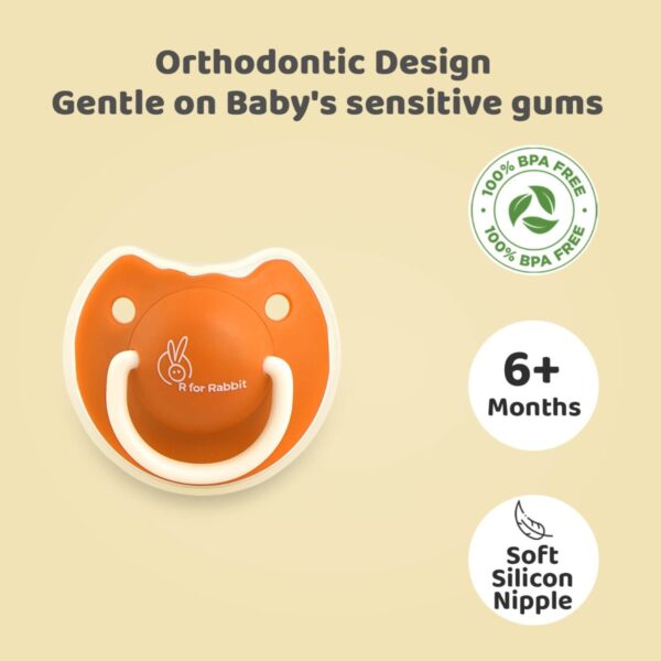 R For Rabbit – Tusky Pacifier Size M (Orange) - Image 3