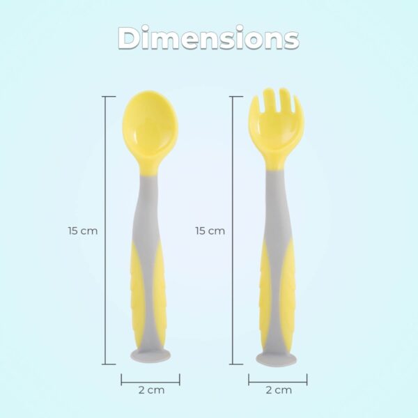 R For Rabbit – Safe Feed Flexi Spoon Set  (Yellow Grey) - Image 3