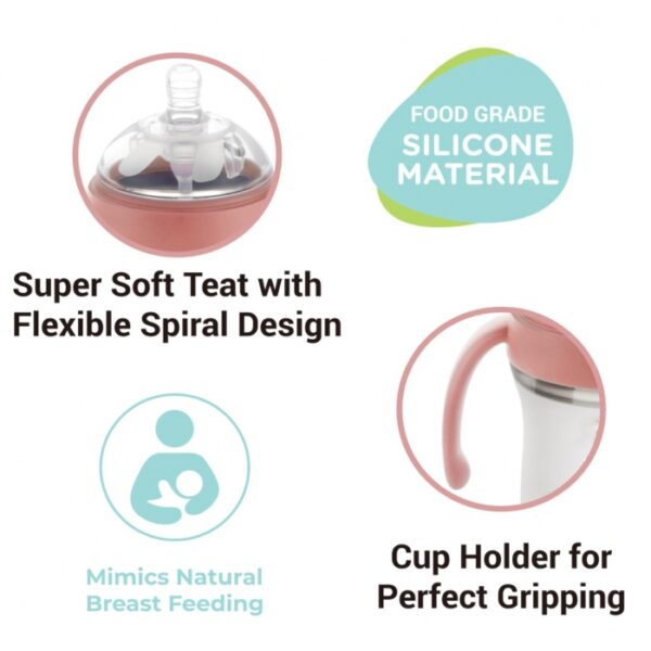 R For Rabbit – First Feed Silicon 160 ml Silicon Feeding Bottle(Pink) - Image 4