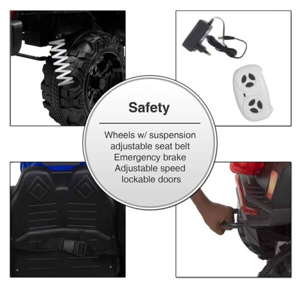 PKQ-6500 Battery Operated Ride on Jeep for Kids 1-6 Years with Safety Belt (Blue) - Image 3