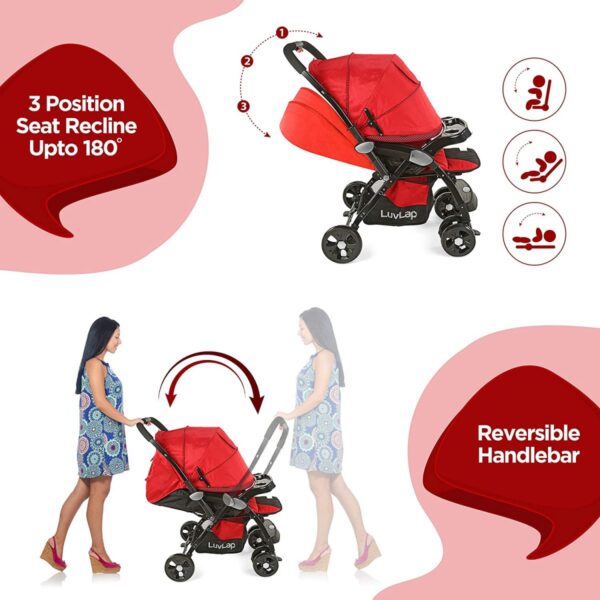 Hokey Pokey Lite Stroller  (Red/Black) - Image 3