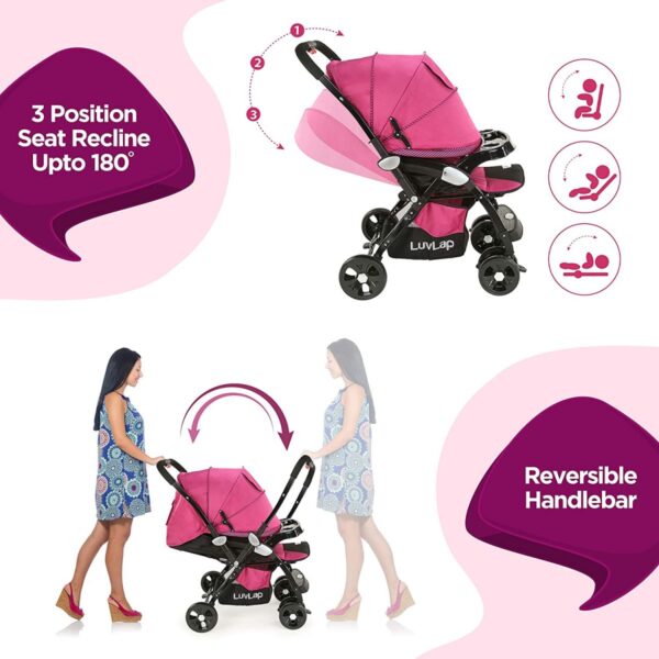 Hokey Pokey Lite Stroller  (Pink/Black) - Image 3