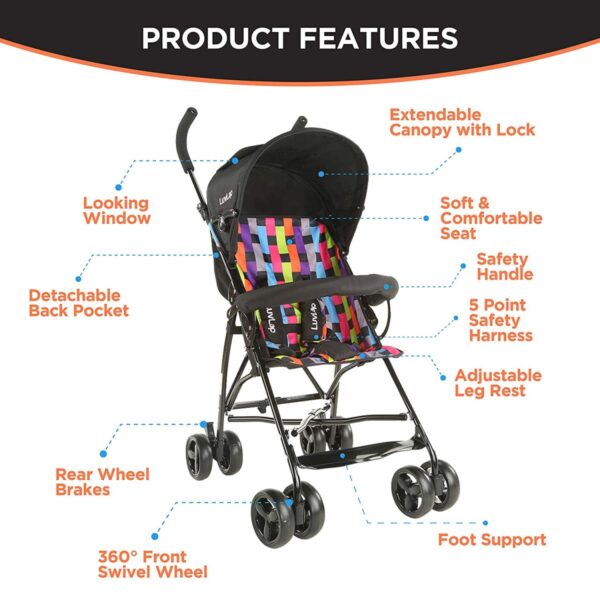 Tutti Frutti Baby Stroller Buggy (Black) - Image 3