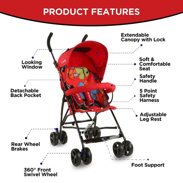 Tutti Frutti Baby Stroller Buggy (RED) - Image 3