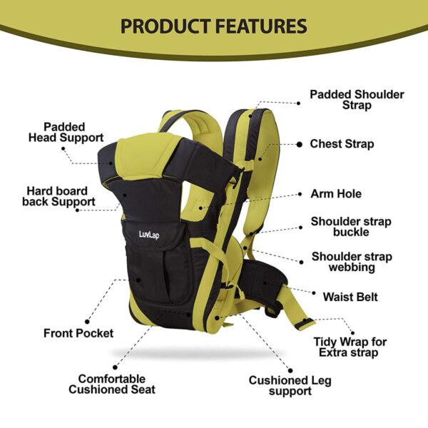 Elegant Baby carrier (Black/Green) - Image 3