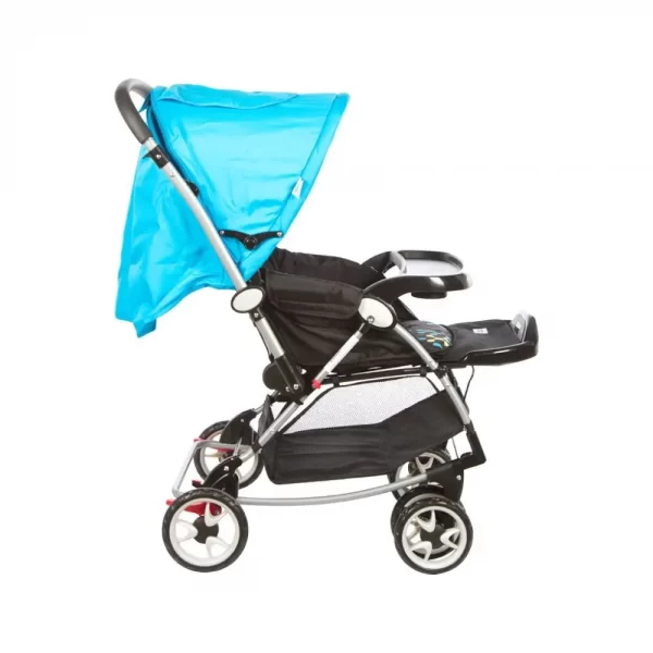 Mee Mee Baby Pram With Rocker And 3 Seating Positions  (blue printed) - Image 3