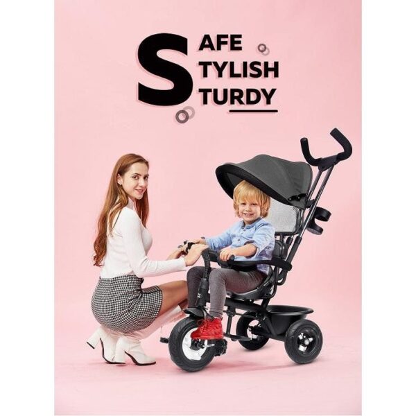 R For Rabbit – Tiny Toes Sportz Tricycle (Grey) - Image 4