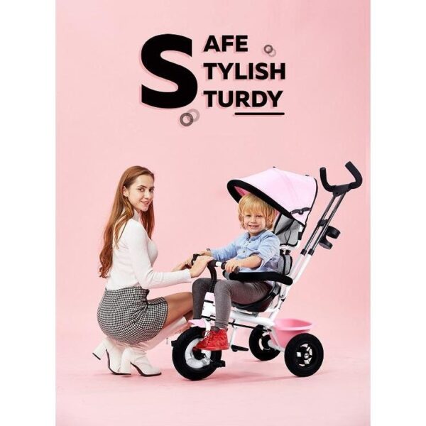 R For Rabbit – Tiny Toes Sportz Tricycle (Pink Grey) - Image 4